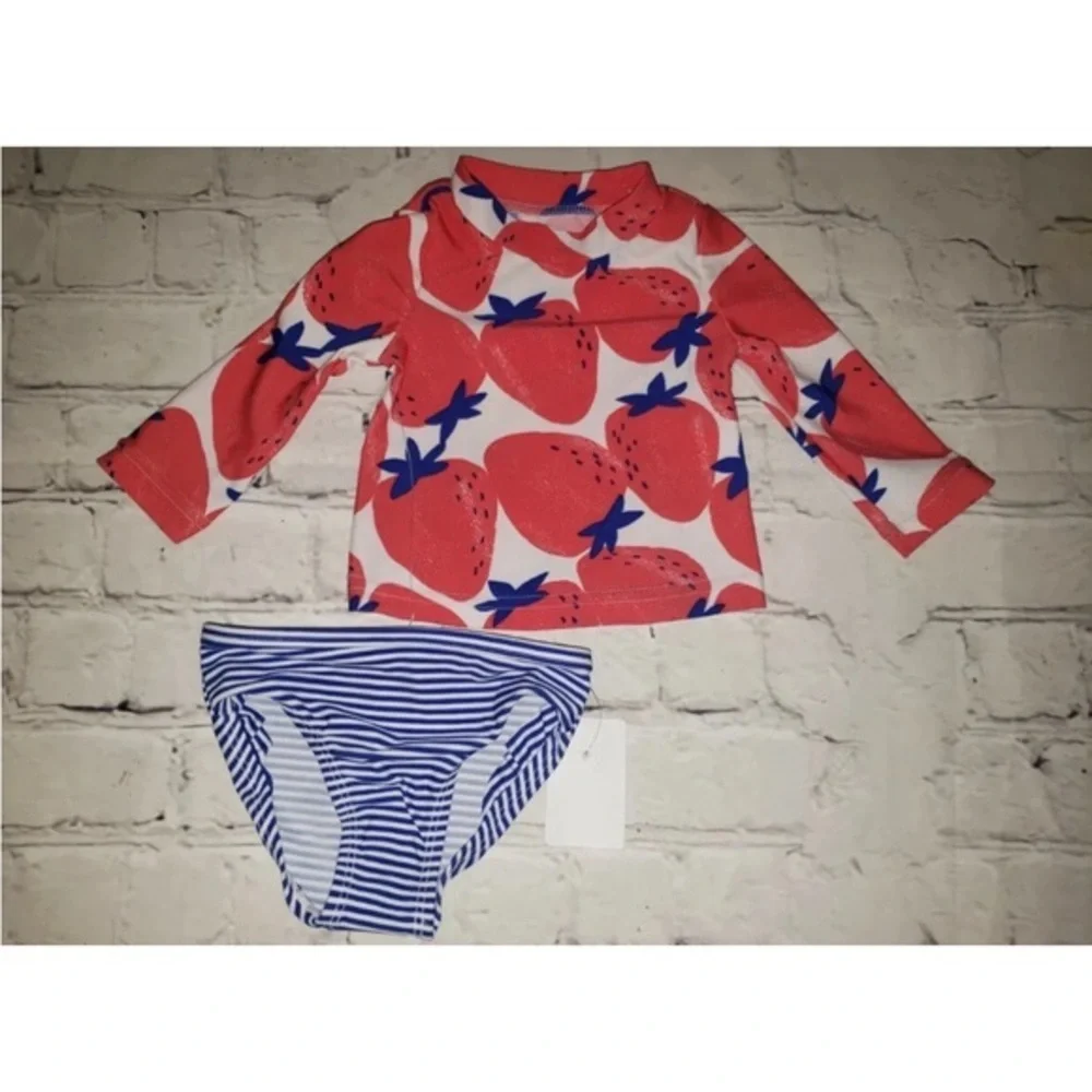 Carter's Vibrant kid Red and Blue Rashguard Swimwear